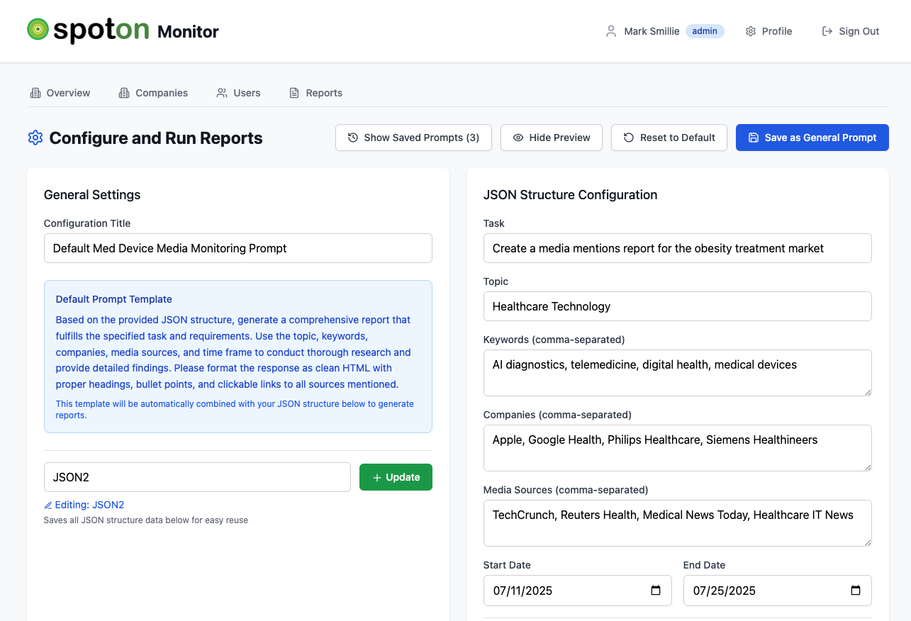 SpotOn Monitor Dashboard